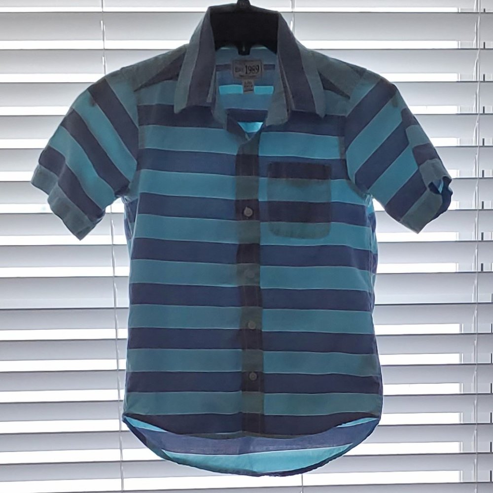 Children's Place Boys Button Down Striped Top Size   10/12